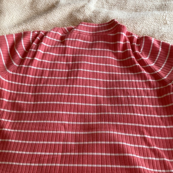 Talbots 2X summer short sleeve sweater Peach and white stripe - Picture 6 of 6